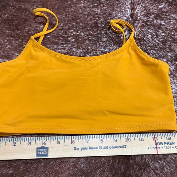Forever 21 Smooth Orange Scoop Neck Bikini Swim Top Women’s Size Large - Picture 3 of 9